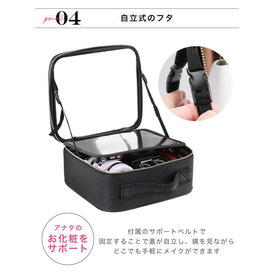 メイクボックス 大容量 鏡付き ミラー付き プロ用 コスメボックス