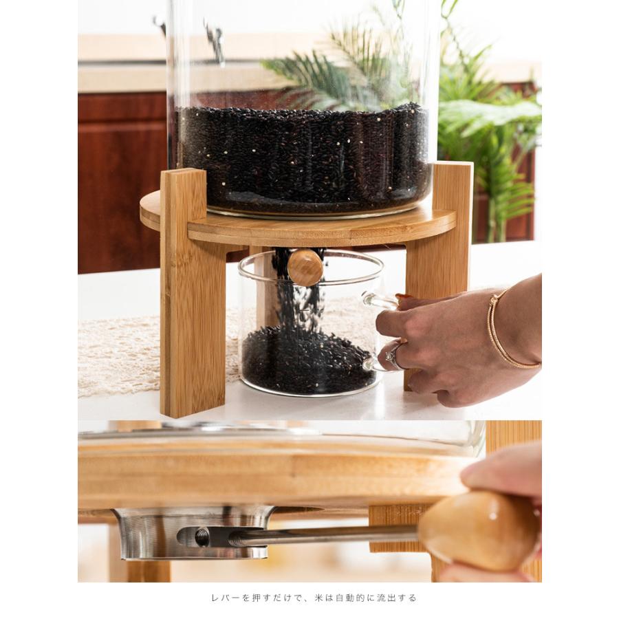 米びつ 4.5kg/7kg ガラス容器 アンティーククッキージャー 保存瓶 保存