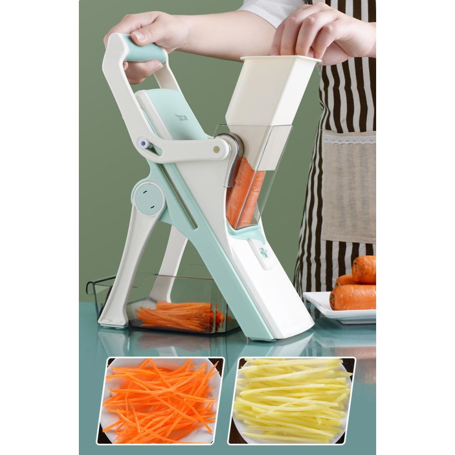 イージースライサー 千切り 角切り 輪切り 短冊切り ダイスカット スライサー 厚さ調節 野菜 人参 じゃがいも キッチングッズ E0485 Yuhin 通販 Yahoo ショッピング