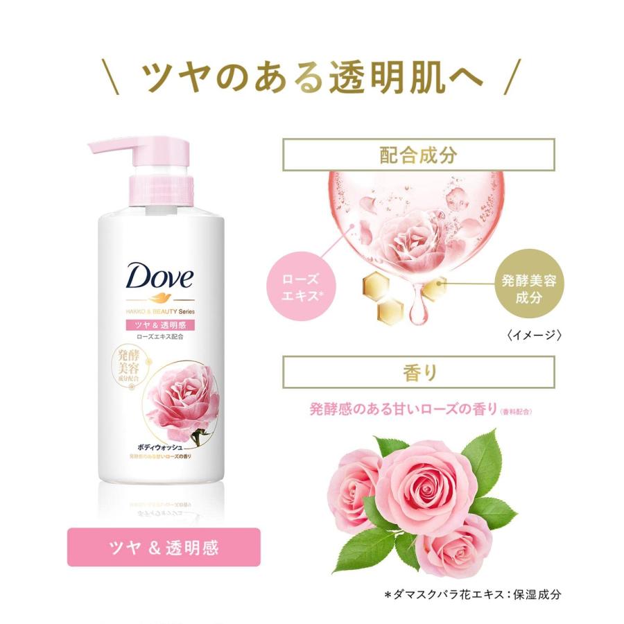 【お取り寄せ】 Dove(ダヴ)ボディソープ 発酵＆ビューティーシリーズ　ツヤ＆透明感 (ボディウォッシュ) ポンプ 480g｜yuidrug｜03