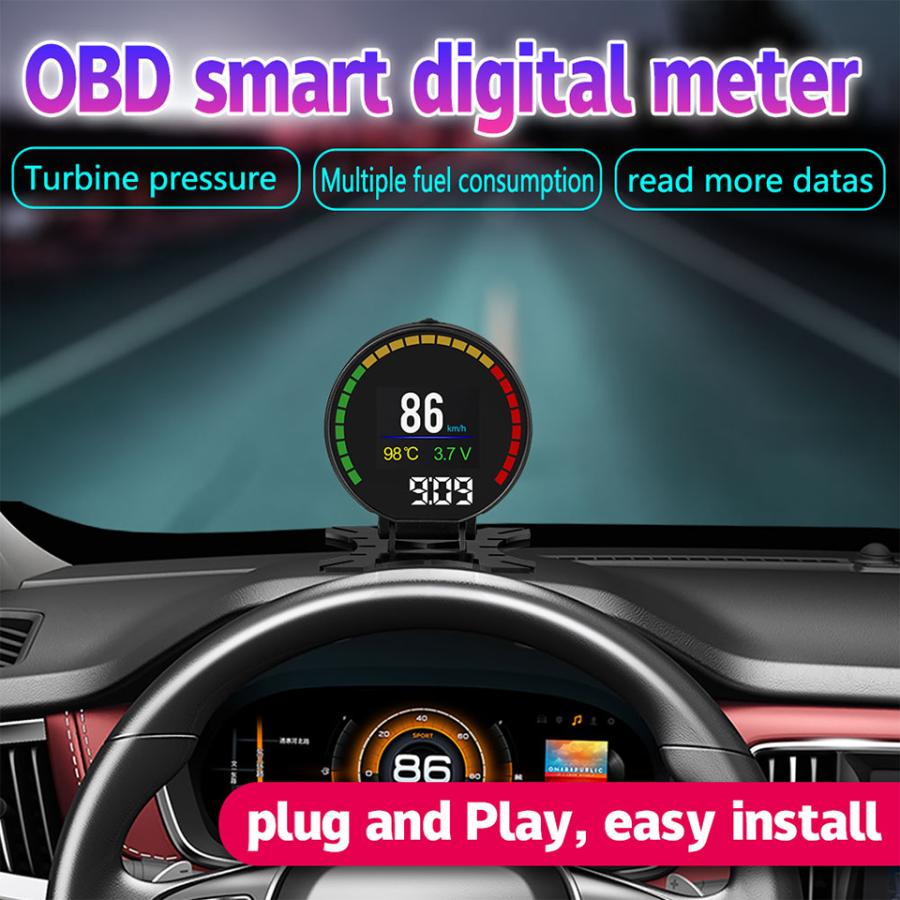車 デジタルスピード スピードメーター P15 Hd Tft Obd Hud ディスプレイ車 Obd2 ターボブースト圧力計 オイル 水温 ゲージ コードリーダー Y Yuilmyshop 通販 Yahoo ショッピング