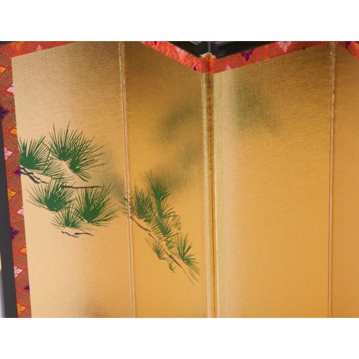 屏風 五月人形・兜飾り・節句人形用ディスプレイ・結納 金屏風・8号松