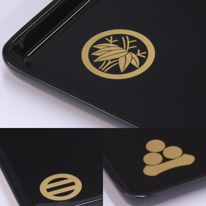 切手盆 家紋入 8寸(越前塗)木製 漆塗り 漆器 別誂8号 : 結納ドットコム