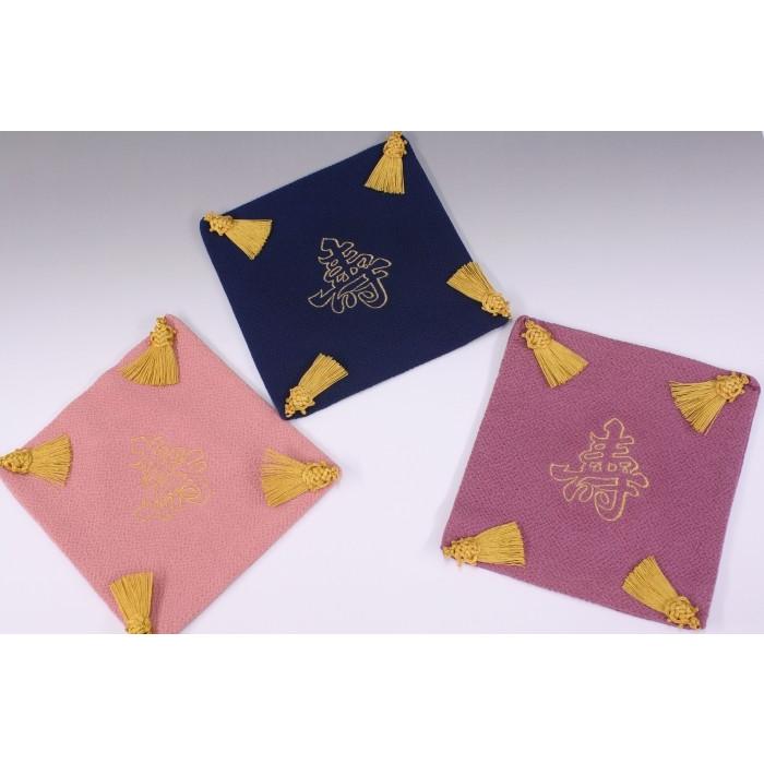 掛袱紗(ちりめん)刺繍寿6号・紺 : 結納ドットコム - 通販 - Yahoo