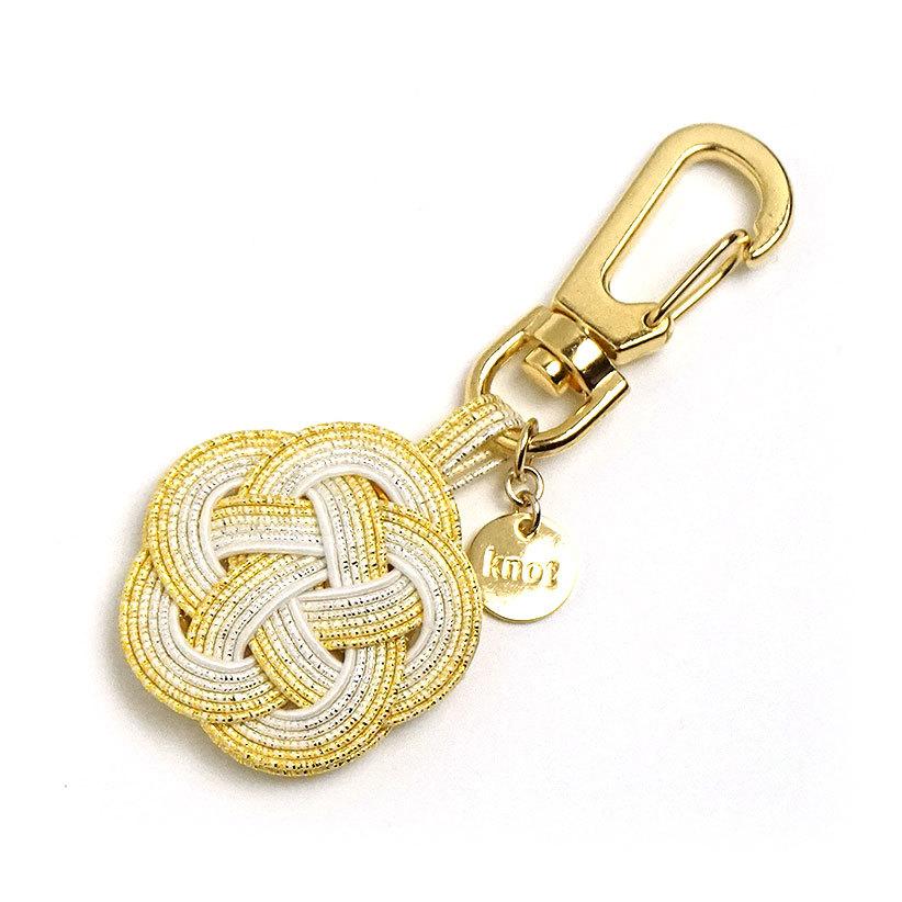 ac0302水引キーフック（キーホルダー） 花 ゴールド : 創業100年 加賀