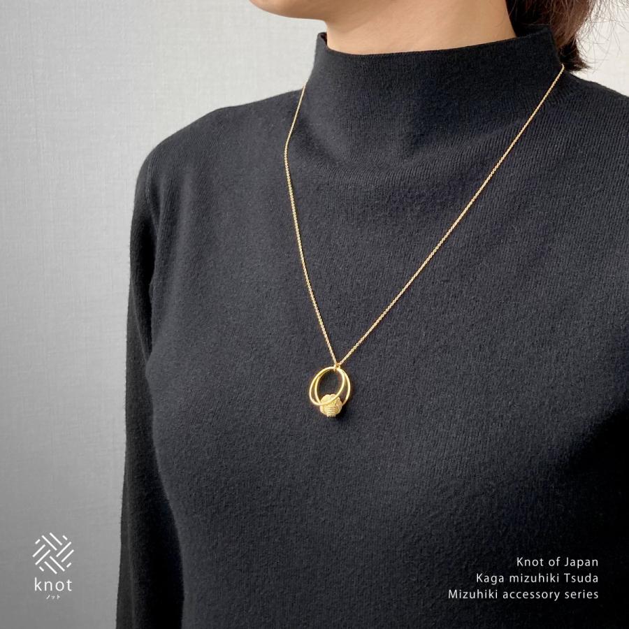ac0345あわじ玉 水引ネックレス ダブルリング ゴールド : 創業100年