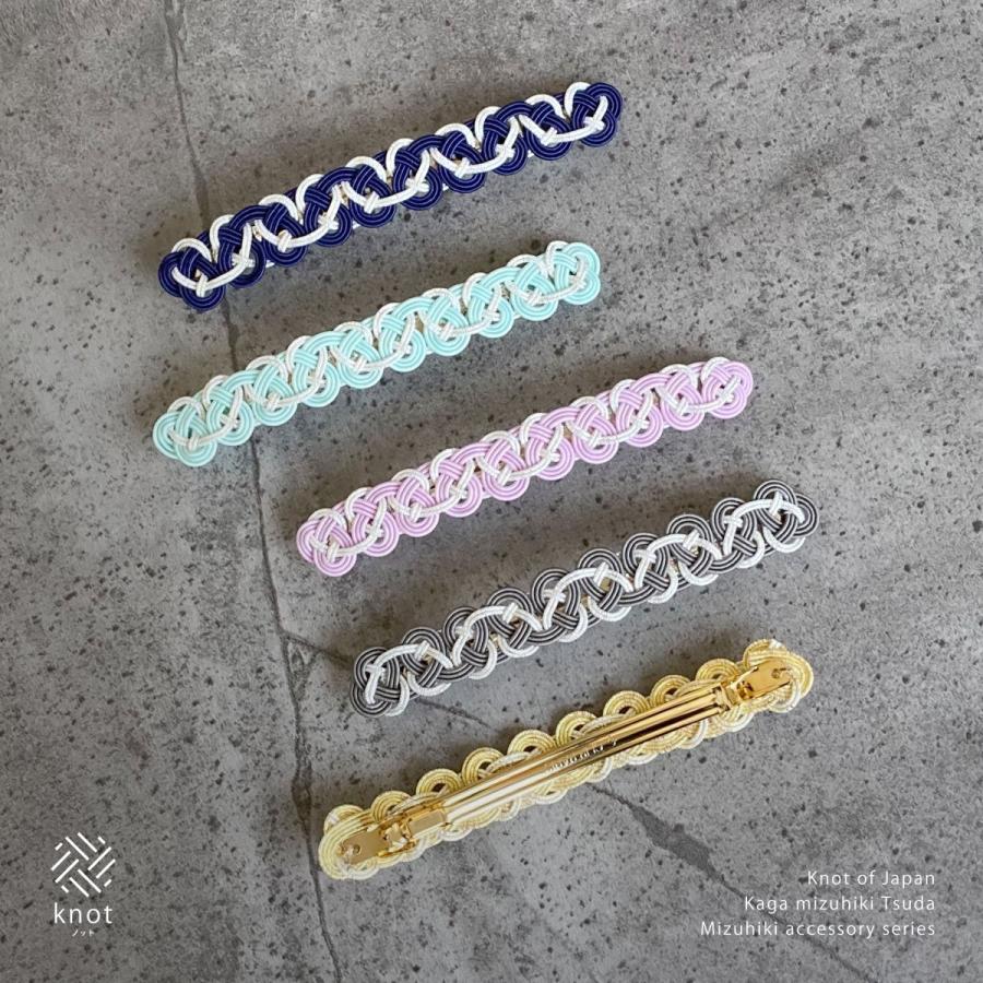 KNOT（ノット） ha0143水引バレッタ細 ロングあわじ結び ゴールド