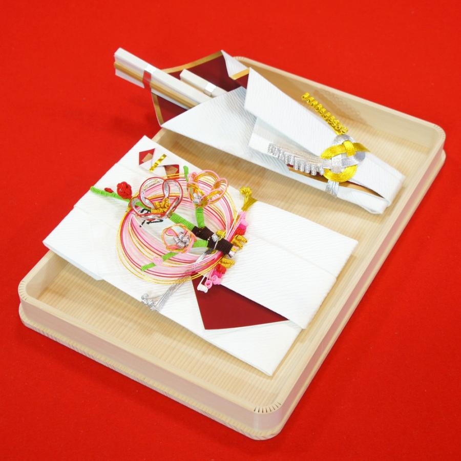 結納品セット 2品 結納金と末広 梅の水引飾り【結婚支度金 略式結納 