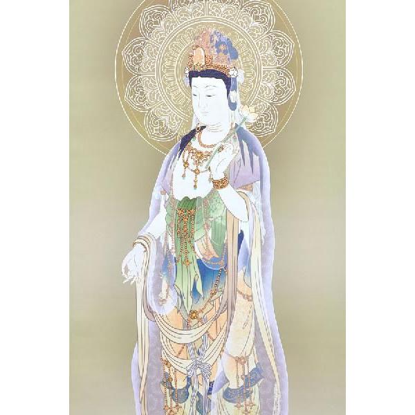 掛軸 (掛け軸) 雲上観音 鈴木翠朋 尺五立 約横54.5×縦190cm b0301-15（第15集） 仏画 法事 法要 供養 仏事 仏間 初盆 追善供養 お盆 彼岸 お彼岸 命日の画像