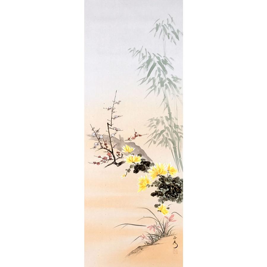 四季 夏 掛け軸【 蛍 】佐藤桂三作*尺八横*掛軸☆桐箱