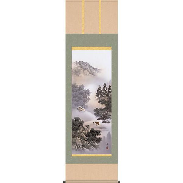 ブランド登録なし - 掛軸 (掛け軸) 奥ゆかしい悠景 江桂舟 尺五立 約横54.5×縦190糎 b207-19 景観 見晴らし 風水 事務室 バス発着場 移し替える 開店 開業 造り 落成