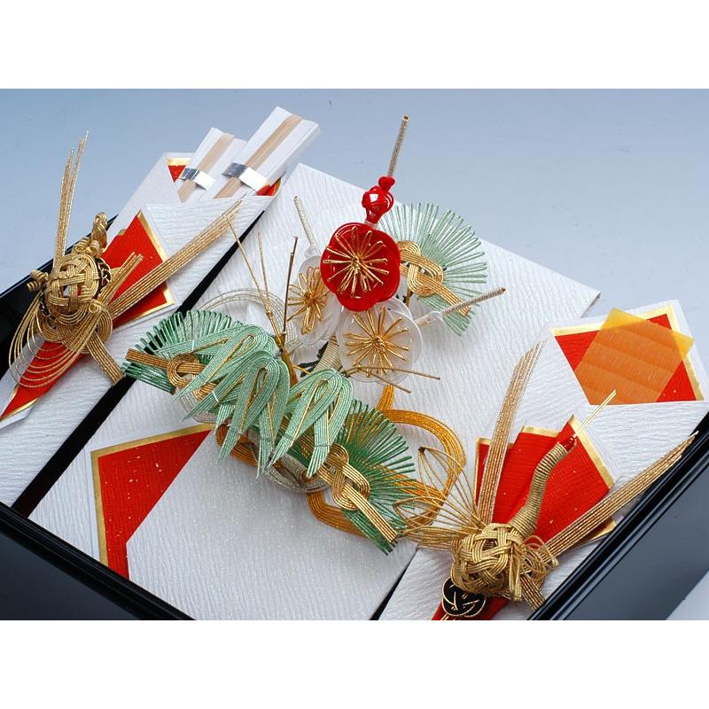 結納 コンパクト結納品 たまてばこセット 5点(高砂人形付)（毛せん付