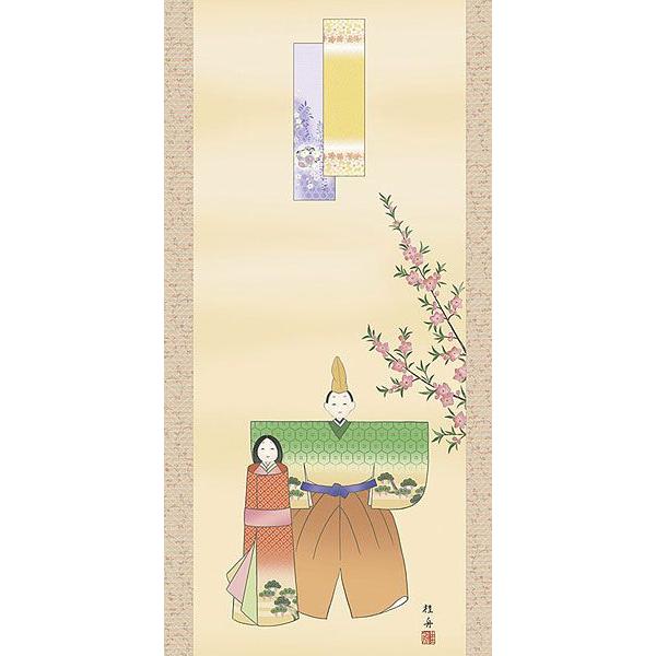 お雛様掛軸 (掛け軸) 長江桂舟 立雛 （尺五立）約横54.5×縦190cm d4112