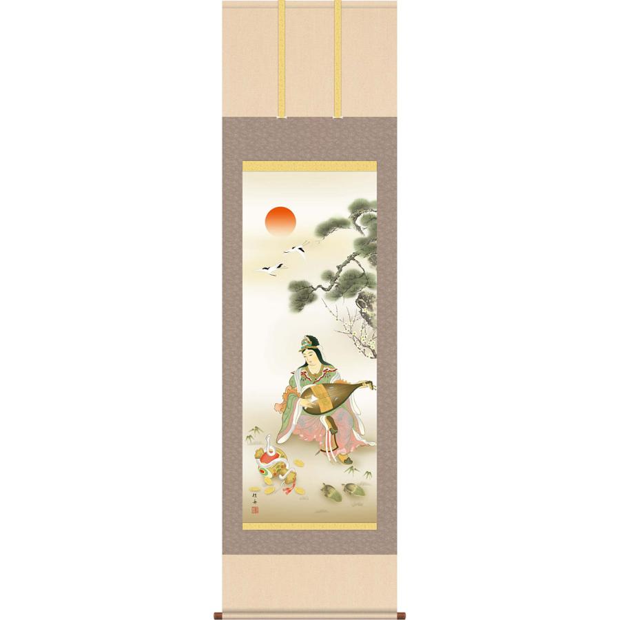 掛軸 掛け軸 2025年干支 巳年吉祥弁財天 長江桂舟(尺五立・桐 掛軸 掛け軸 2025年干支 巳年吉祥弁財天 長江桂舟(尺五立・桐