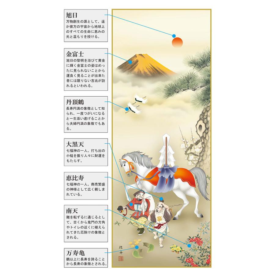 掛軸 掛け軸 2026年干支 金峰開運馬 長江桂舟（尺三立・紙箱入り・特典