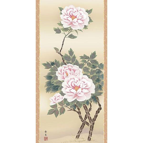 掛軸 (掛け軸) 春用 富貴花 北山歩生 尺五立 約横54.5cm×縦190cm d8301 春 春掛 春掛け 花鳥 牡丹 富貴花 開運 縁起 吉祥 来客の画像