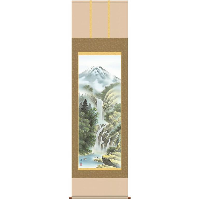掛軸 (掛け軸) 富峰玉簾 伊藤渓山 尺五立 約横54.5×縦190cm d9501 山水 富士 富士山 風景 風水 事務所 店舗 移転 開店 開業 新築 落成