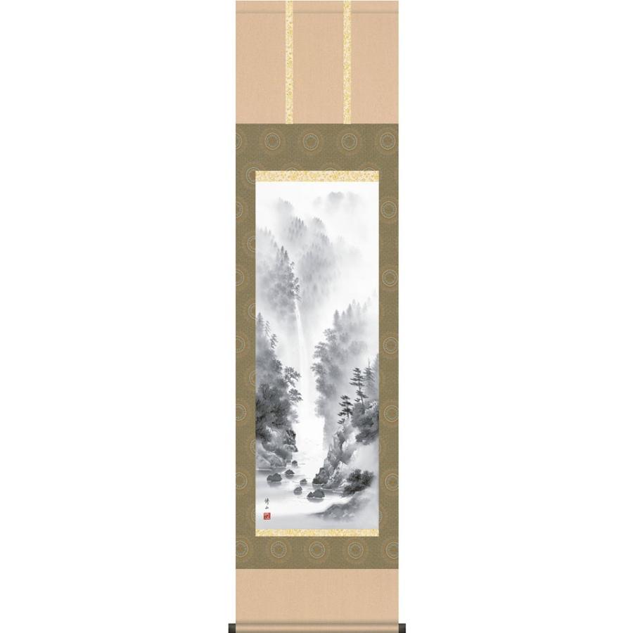 ブランド登録なし - 掛軸 (掛け軸) 水墨景色 江本修山 尺三立 約横44.5×縦164珊 d9623 景色 水墨景色 水墨画 見晴らし 風水 事務室 バス発着場 移し替える 開店 開業 建造 落成 美術、工芸品-楽器、手芸、コレクション-掛け軸