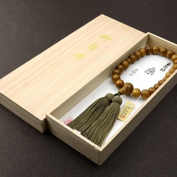 数珠 念珠 本桑共仕立 正絹頭付房（桐箱付）（略式数珠（男性用）/京