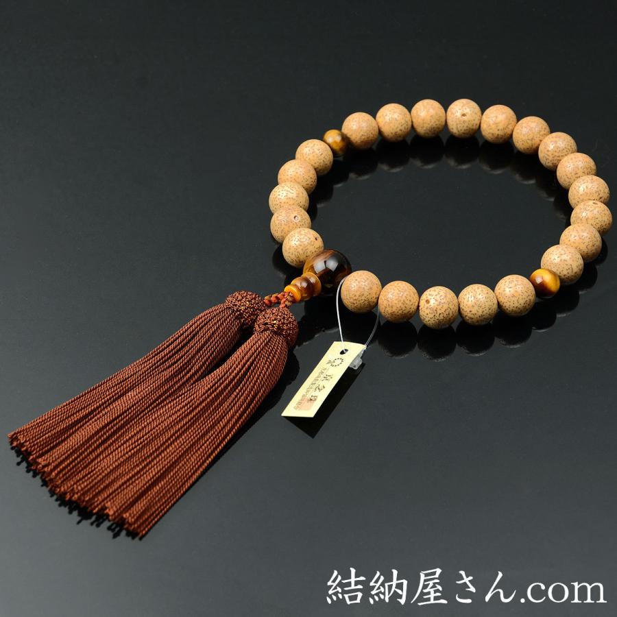 数珠 念珠 星月菩提樹 （青虎目石/虎目石/印度翡翠/茶水晶仕立）正絹頭