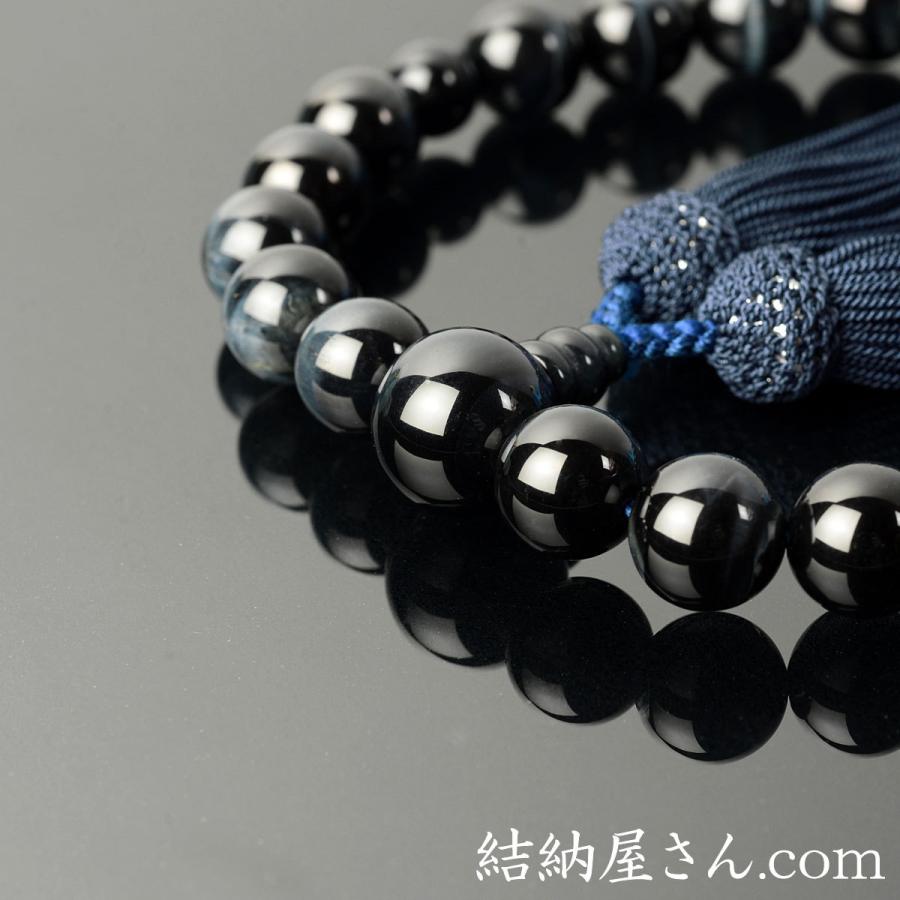 数珠 念珠 特上青虎目石 共仕立 22珠 正絹頭付房 桐箱付 略式数珠 男性用 京念珠 結納屋さん - 通販 - Yahoo ショッピング