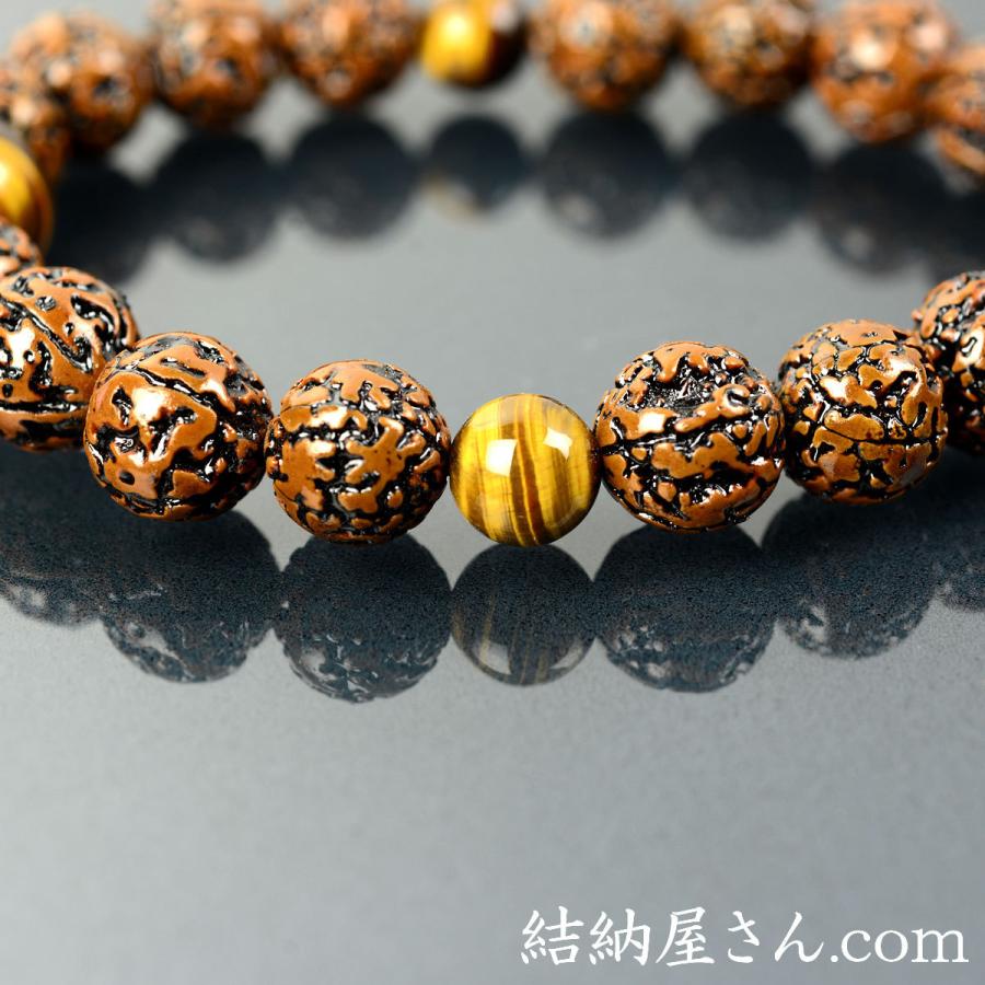 数珠 念珠 無量金剛菩提樹 虎目石仕立 18珠 八本組房・紐房(桐 数珠 念珠 無量金剛菩提樹 虎目石仕立 18珠 八本組房・紐房(桐