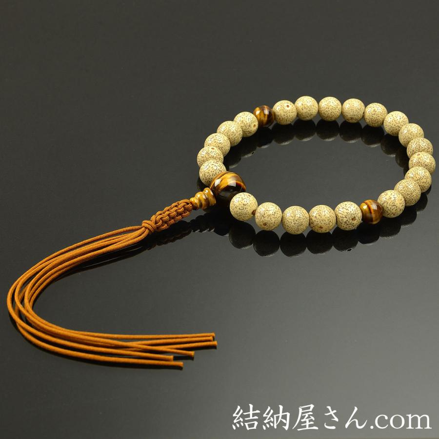 数珠 念珠 （浄土真宗） 星月菩提樹 虎眼石仕立 六本組房（桐箱付