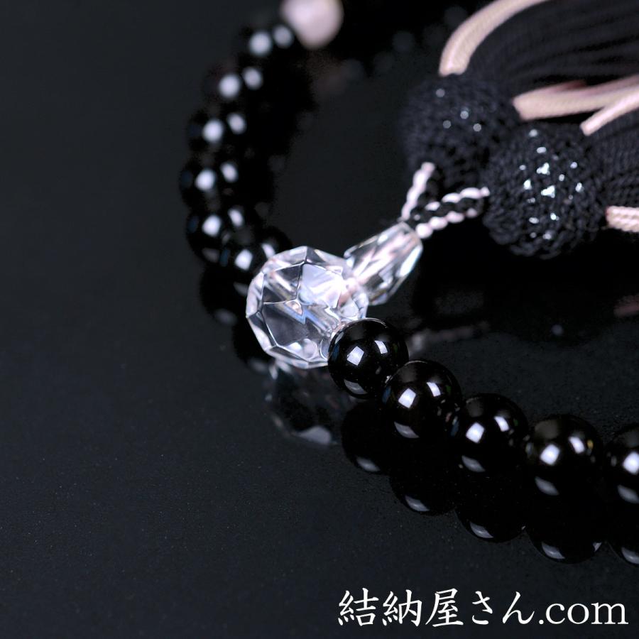 数珠 念珠 （厄除け） 黒曜石 （オブシディアン） ローズクォーツ 本
