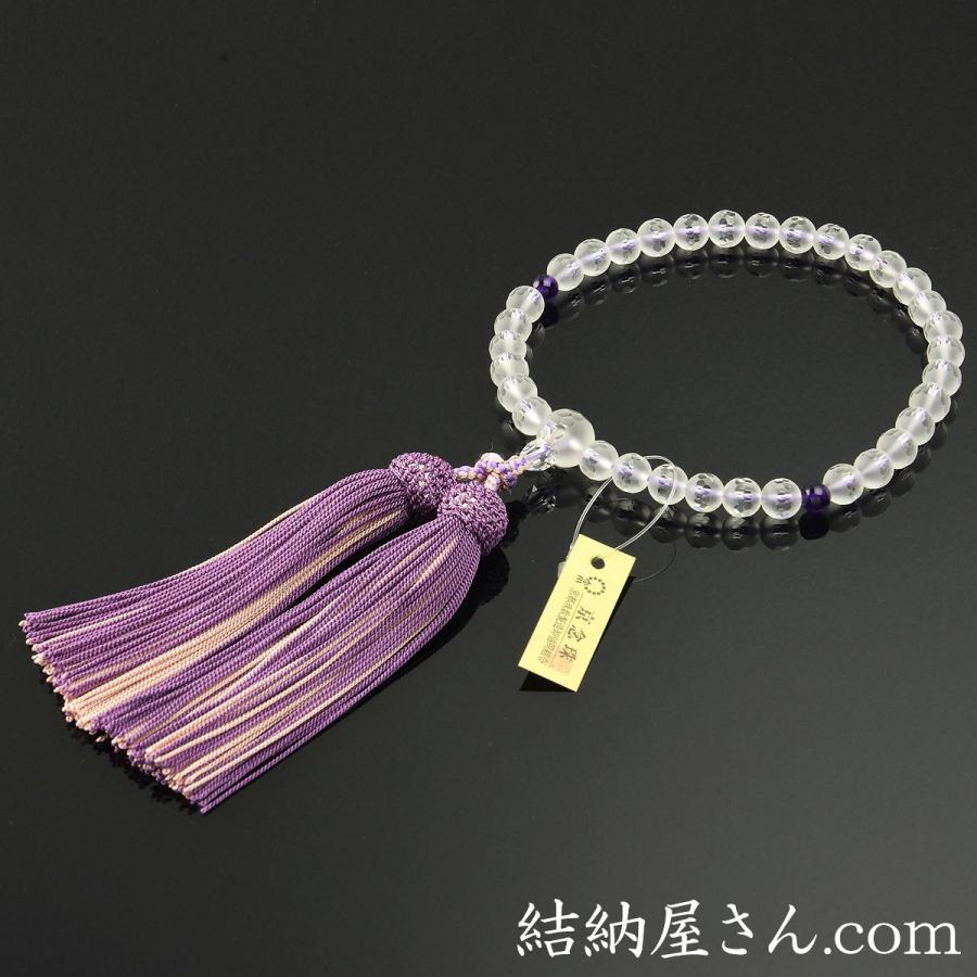 数珠　念珠　水晶　桐箱入り 浄土宗/ペア数珠（夫婦数珠） 【男性用】縞黒檀 虎眼石仕立 吉祥