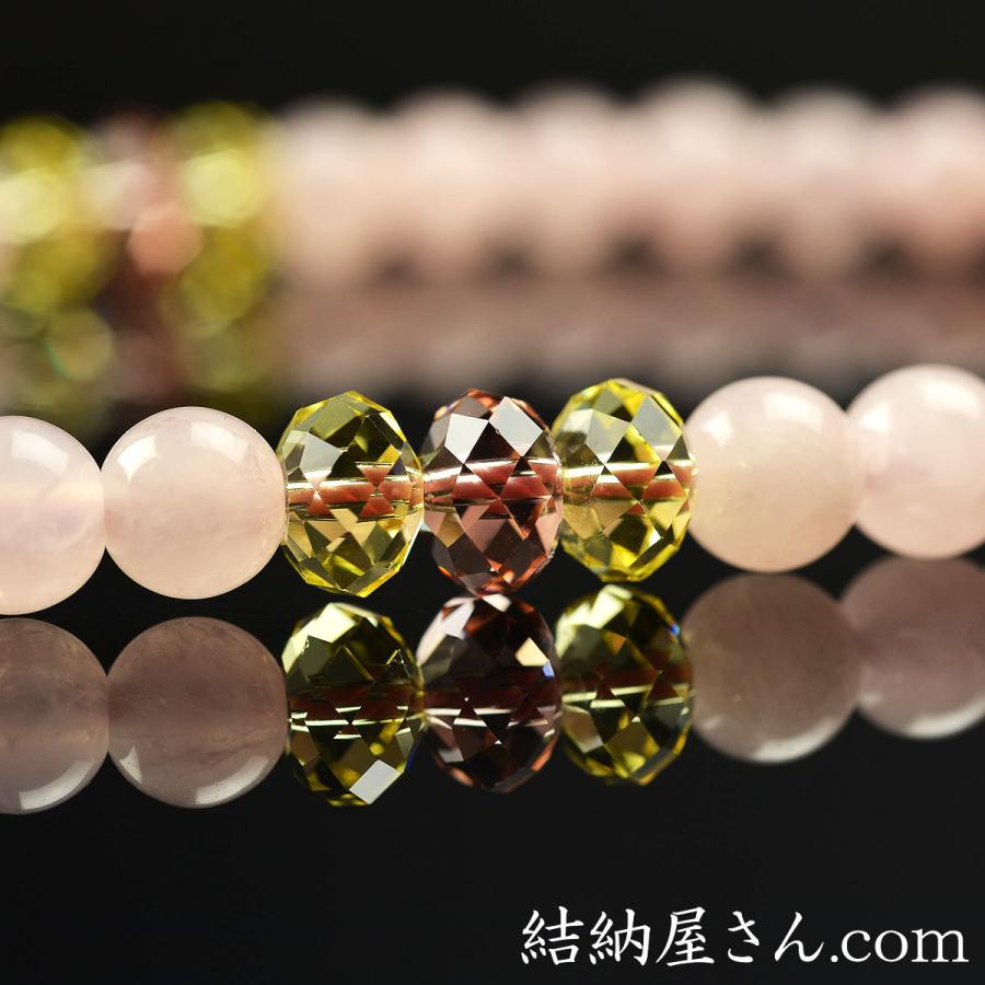 数珠 念珠 ローズクォーツ ジョンキルー ヴィンテージローズ天珠