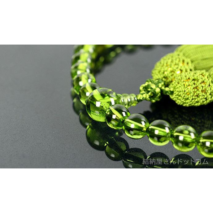 数珠 念珠 （限定品）ペリドット（5A）共仕立 正絹頭付弥勒房（桐箱付