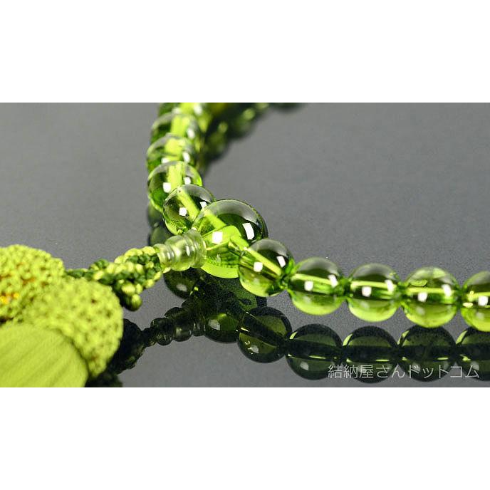 数珠 念珠 （限定品）ペリドット（5A）共仕立 正絹頭付弥勒房（桐箱付