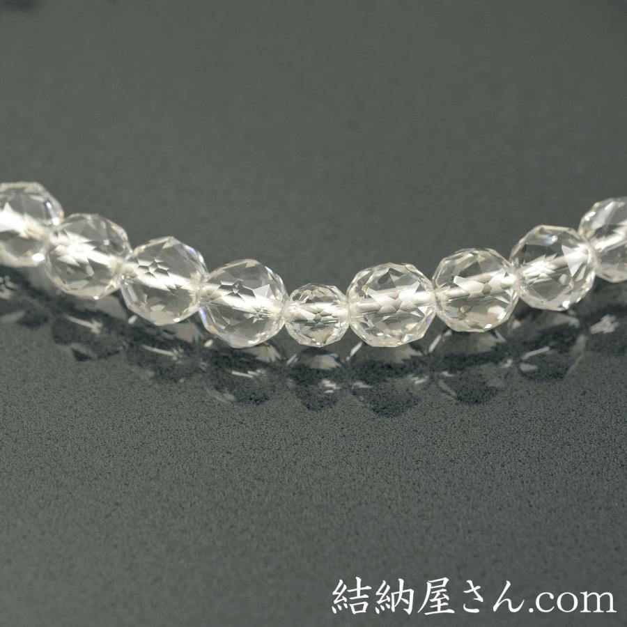 数珠 念珠 本水晶共仕立 ダイヤモンドカット 正絹枝垂房（桐箱付）（略式数珠（女性用）/京念珠）_10