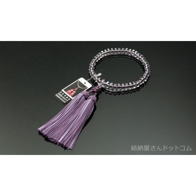 数珠 念珠 高級京念珠 （喜芳工房）（限定品）ローズアメジスト（みかん珠）共仕立 正絹蛍房（桐箱付） 略式数珠（女性用） ２月の誕生石_7