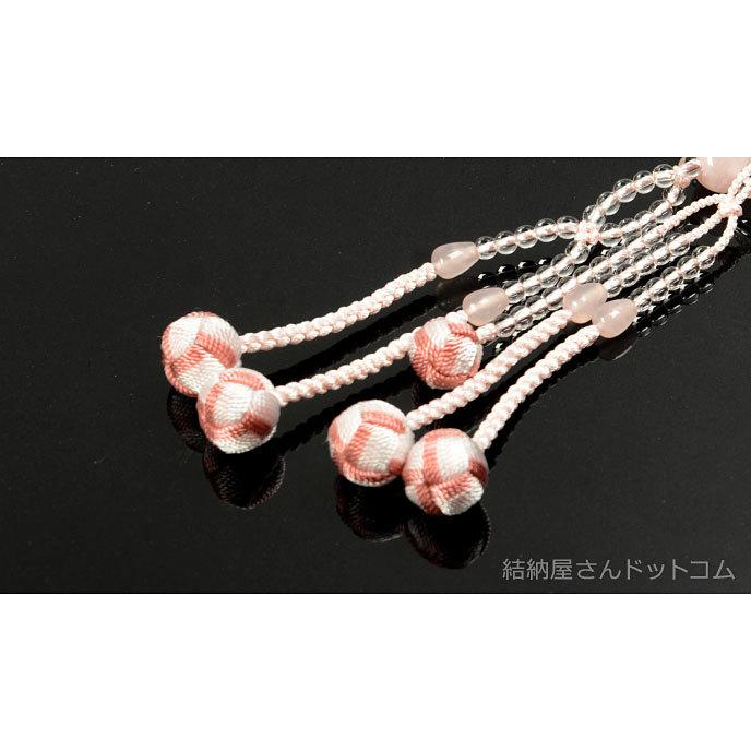数珠 念珠 (日蓮宗) 本水晶 ローズクォーツ仕立 利久梵天房 八 数珠 念珠 (日蓮宗) 本水晶 ローズクォーツ仕立 利久梵天房 八