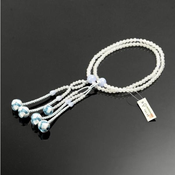 数珠 念珠 （日蓮宗） ホワイトオニキス カルセドニー仕立 利久