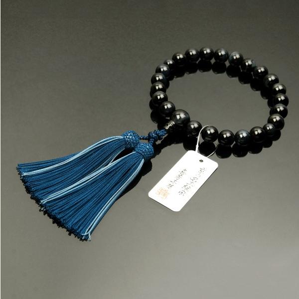 数珠 念珠 （ペア割引)高級京念珠 （喜芳工房)(男性)青虎目石共仕立