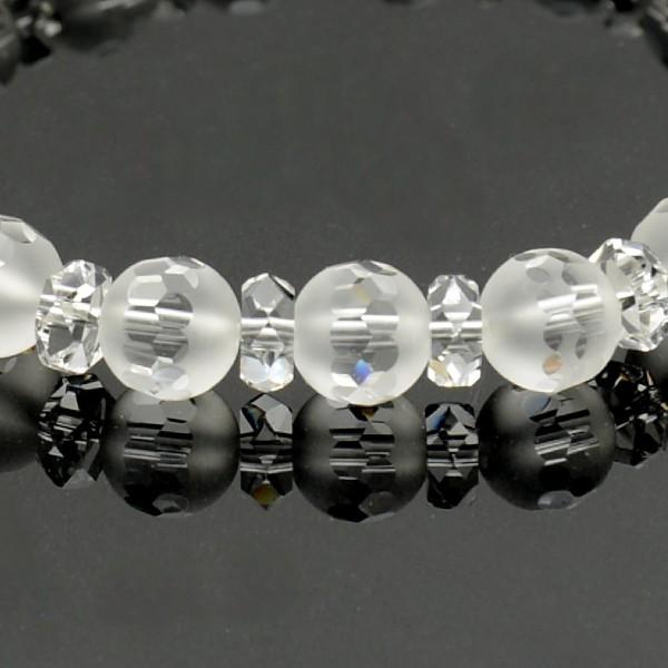 数珠ブレスレット・腕輪念珠 本水晶平切子 霧水晶切子仕立(内径