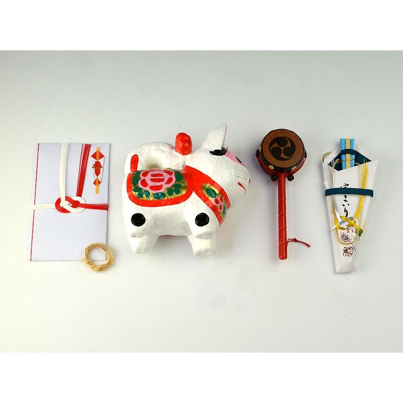 お宮参りセット 大 男の子用 女の子用 犬張子 大サイズ でんでん太鼓 奉納扇子 のし袋 御紐銭 麻ひものセットです 紐銭 のし袋への G3304 結納屋さん 通販 Yahoo ショッピング