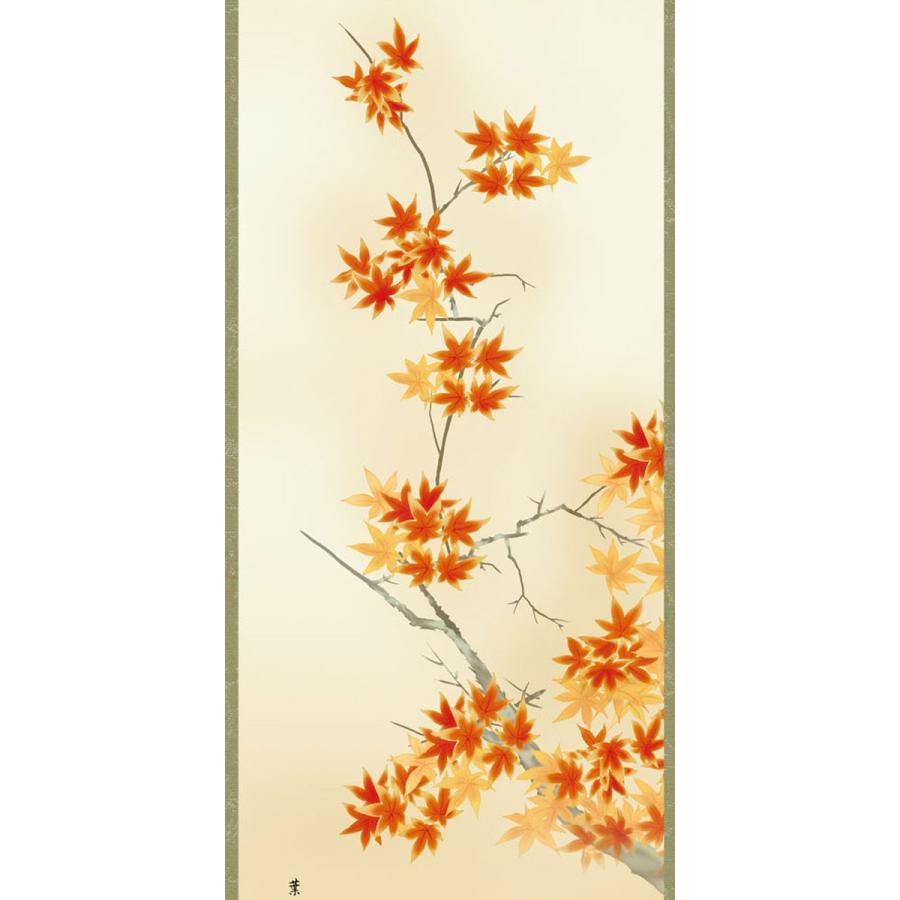 掛軸 (掛け軸) 秋用 紅葉 緒方葉水 尺三立 約横44.5cm×縦164cm g4167