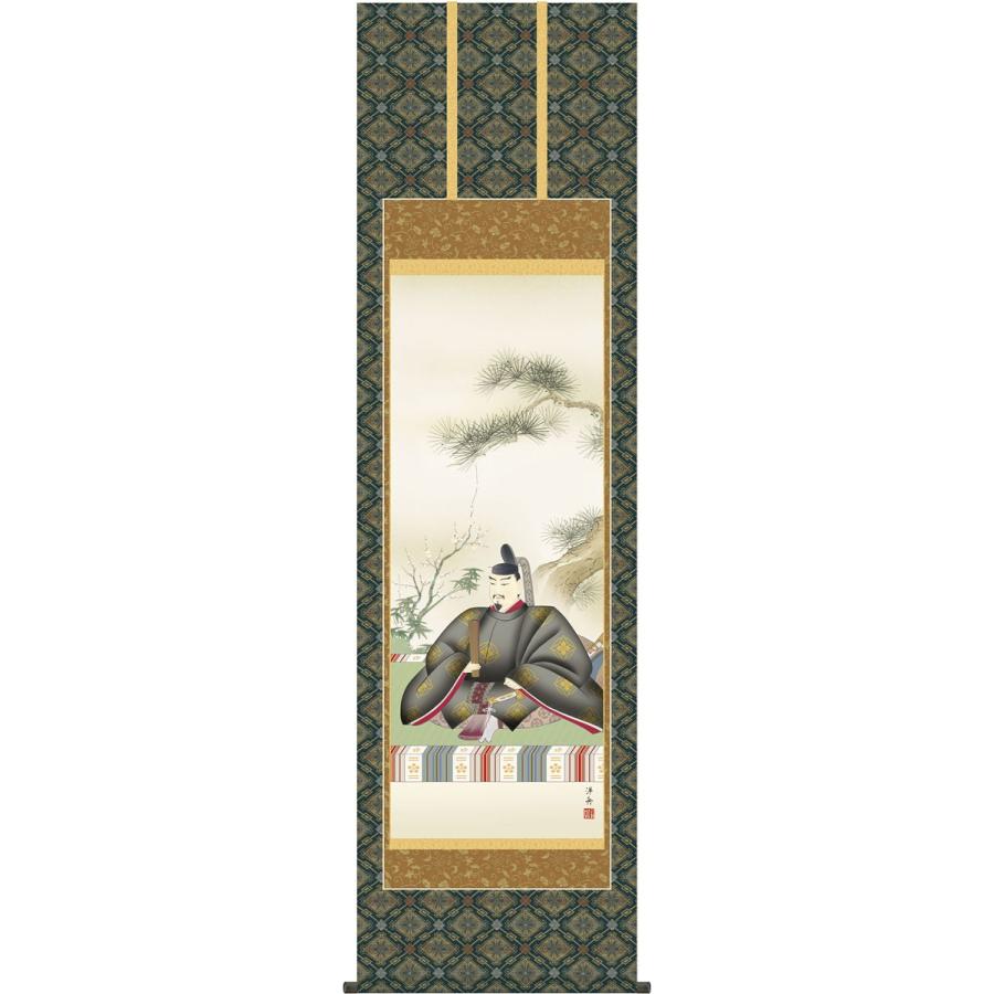 掛軸 (掛け軸) 天神 小野洋舟 尺五立 約横54.5×縦190cm g4409 お正月 正月 新年 菅原道真 道真公 慶祝 学業成就 学問