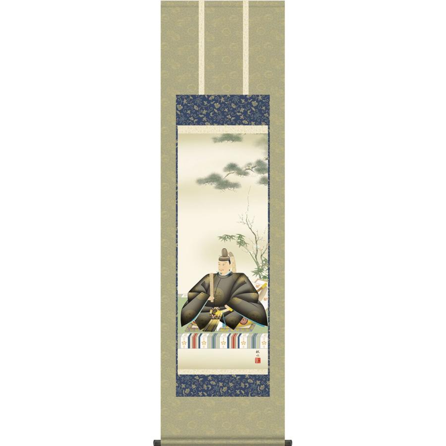 掛軸 (掛け軸) 天神 浮田秋水 尺三立 約横44.5cm×縦164cm g4445 お正月