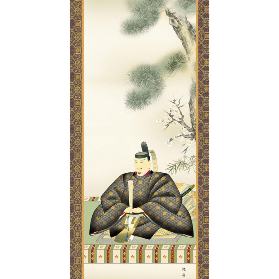 掛軸 (掛け軸) 天神 長江桂舟 尺三立 約横44.5cm×縦164cm g4446 お正月 正月 新年 菅原道真 道真公 慶祝 学業成就 学問の画像