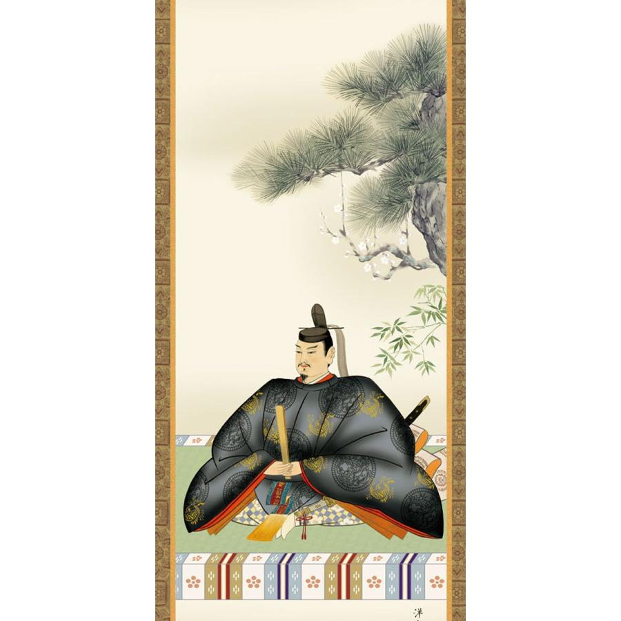 掛軸 (掛け軸) 天神 小野洋舟 尺三立 約横44.5cm×縦164cm g4448 お正月