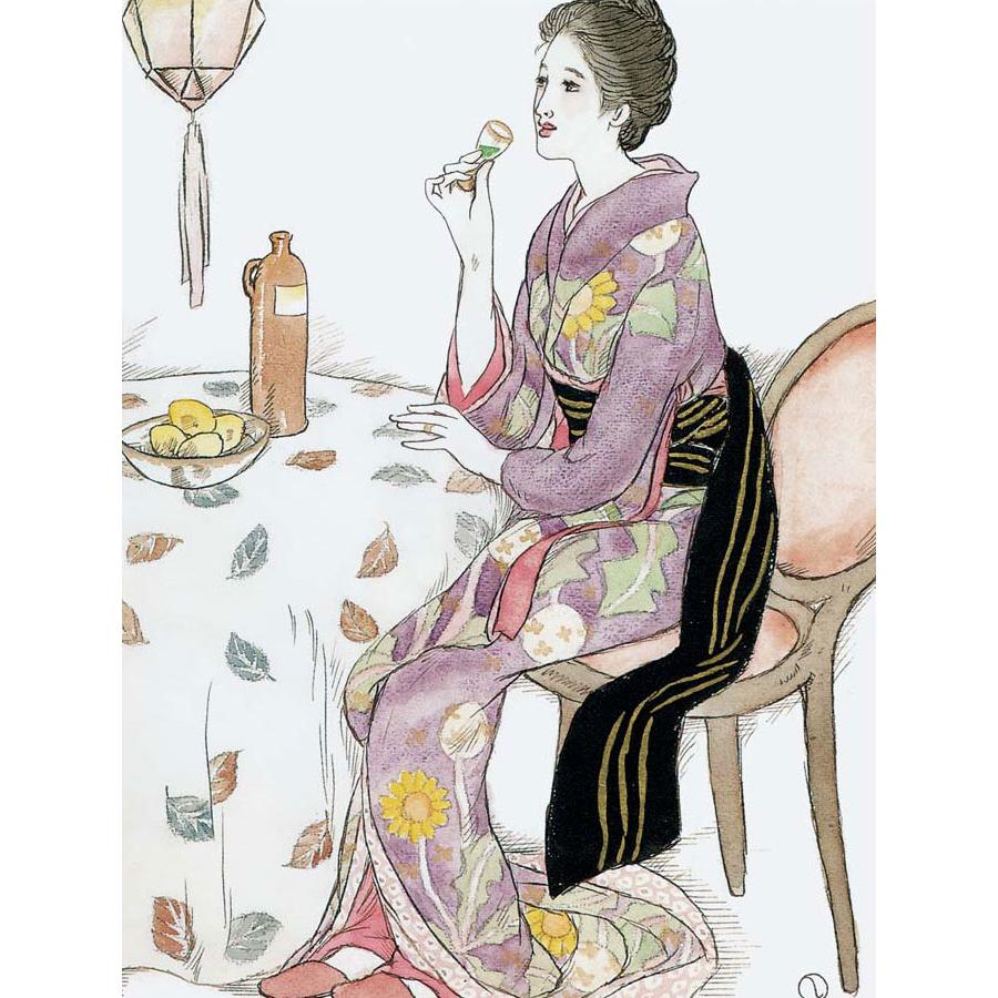 大久保鳥人(竹林居)美人画にアジサイ 肉筆 水彩画 額入り Amazon