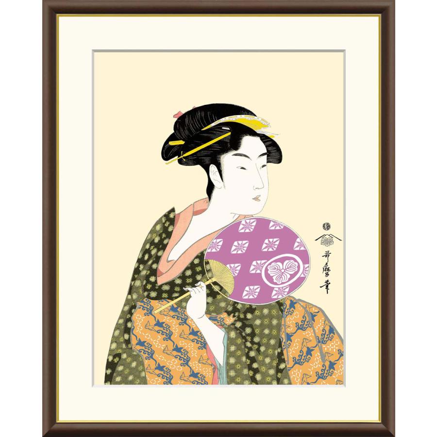 団扇を持つおひさ 喜多川歌麿 （F4サイズ）（紐・フック付） 浮世絵