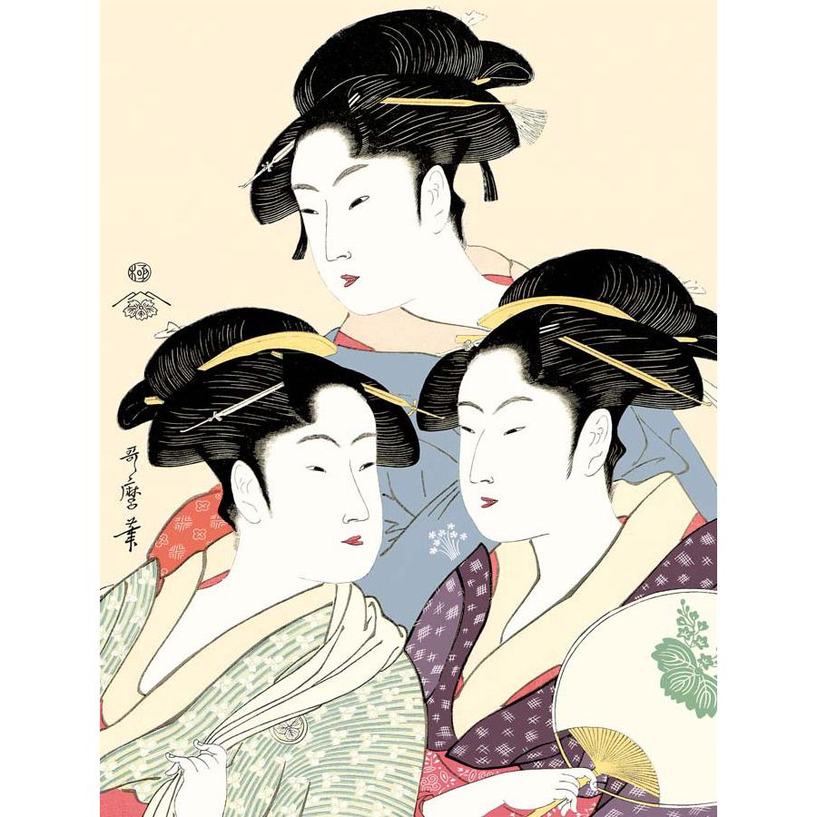 寛政の三美人 喜多川歌麿 (F4サイズ)(紐・フック付) 浮世絵 寛政の三美人 喜多川歌麿 (F4サイズ)(紐・フック付) 浮世絵