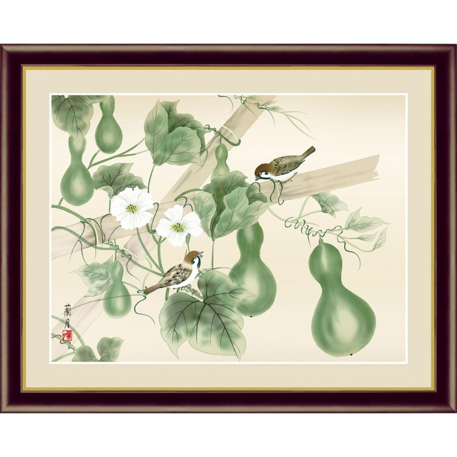 六瓢 吉井蘭月 （F4サイズ）（紐・フック付） 花鳥画 夏飾り 約横42×縦