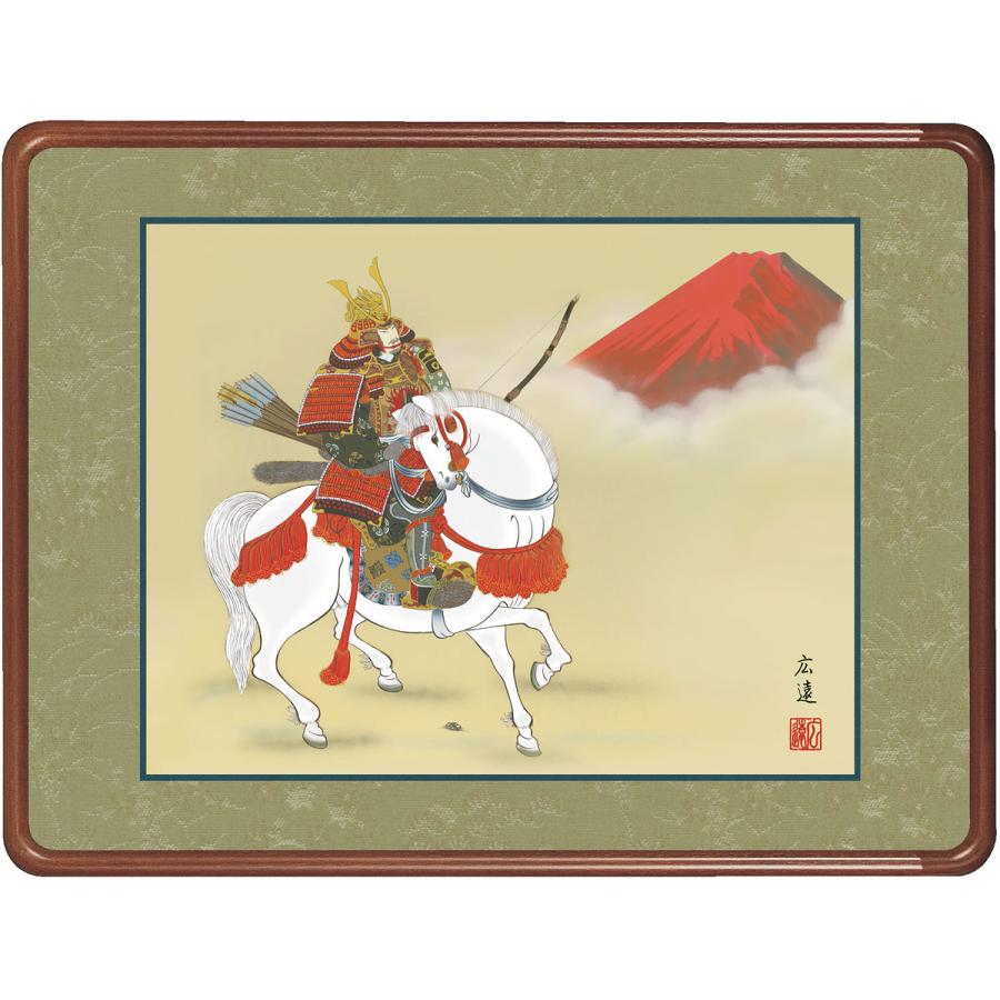 端午の節句額飾り 最高級女桑額 馬上武者 田中広遠 約横63cm×縦48cm g6466 KM1F6-289 端午の節句 初節句 子供の日