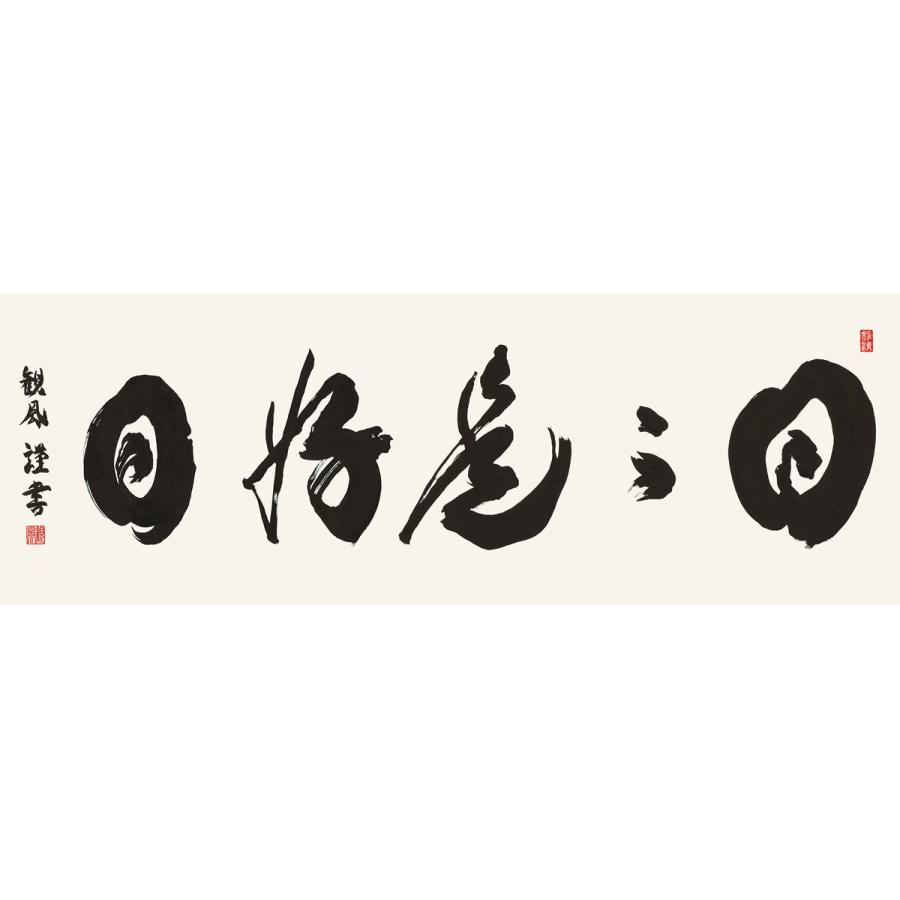 最高級女桑額 日々是好日 浅田観風 約横124×縦48cm g6486 KM1E3-009 (代引不可) 仏書 法事 法要 供養 仏事 仏間 初盆 追善供養 お盆 彼岸 お彼岸 命日の画像
